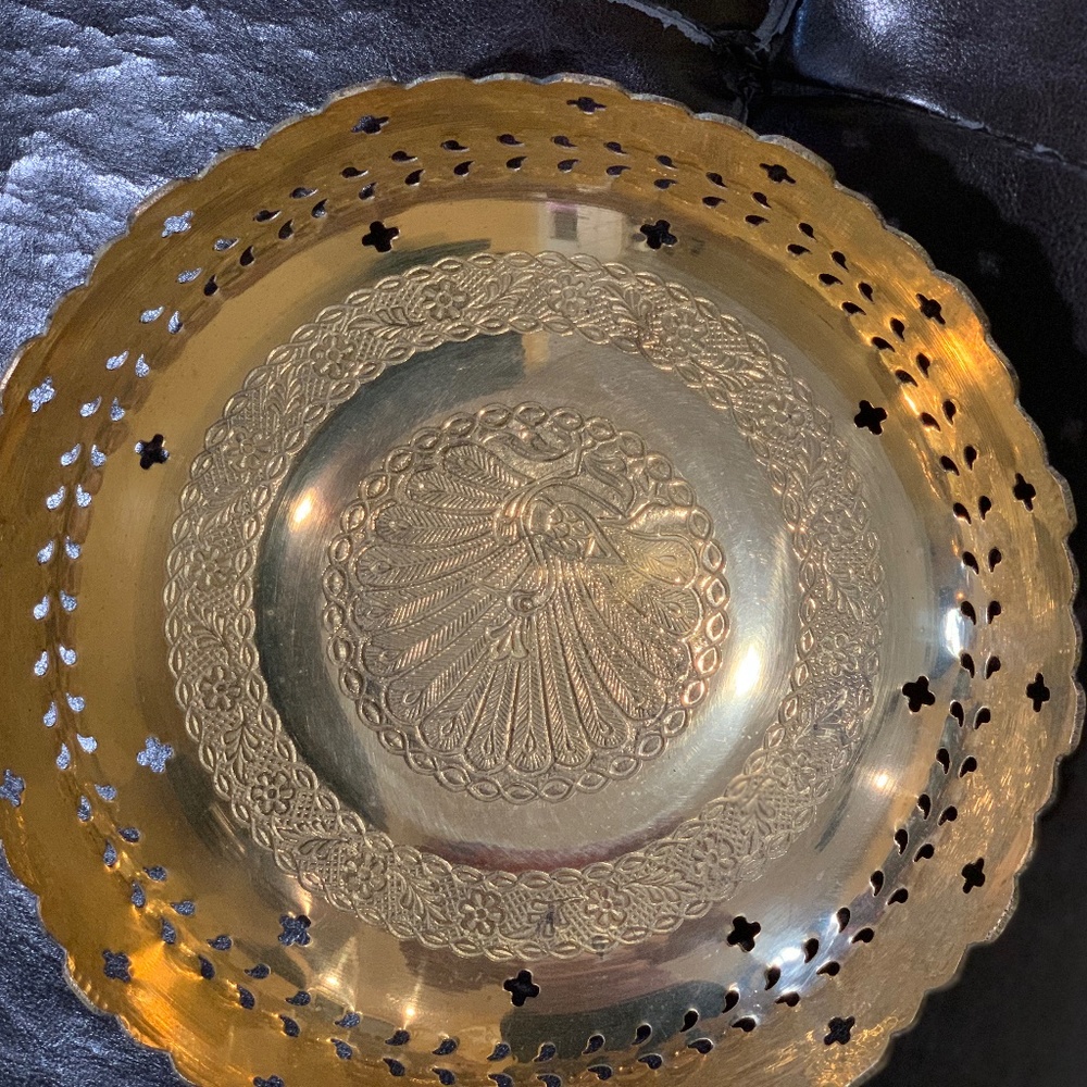 Brass carved fruit bowl